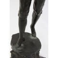 pereche de statuete Renaissance Revival. bronz patinat. Italia sec XIX